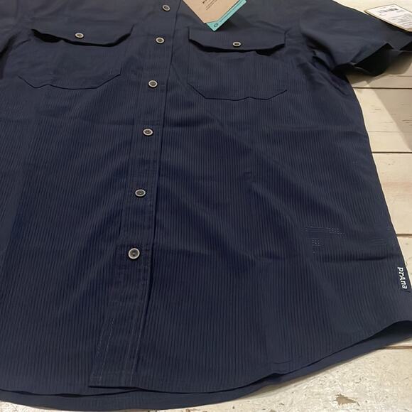 PrAna Mens Cayman Shirt XS Nautical Blue Featherweight Air Mesh Standard Fit - Picture 10 of 10